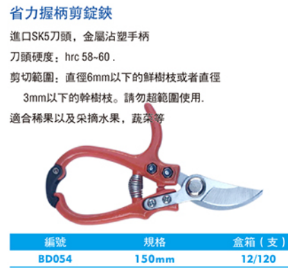 西瑪省力握柄剪錠鋏BD054 150mm